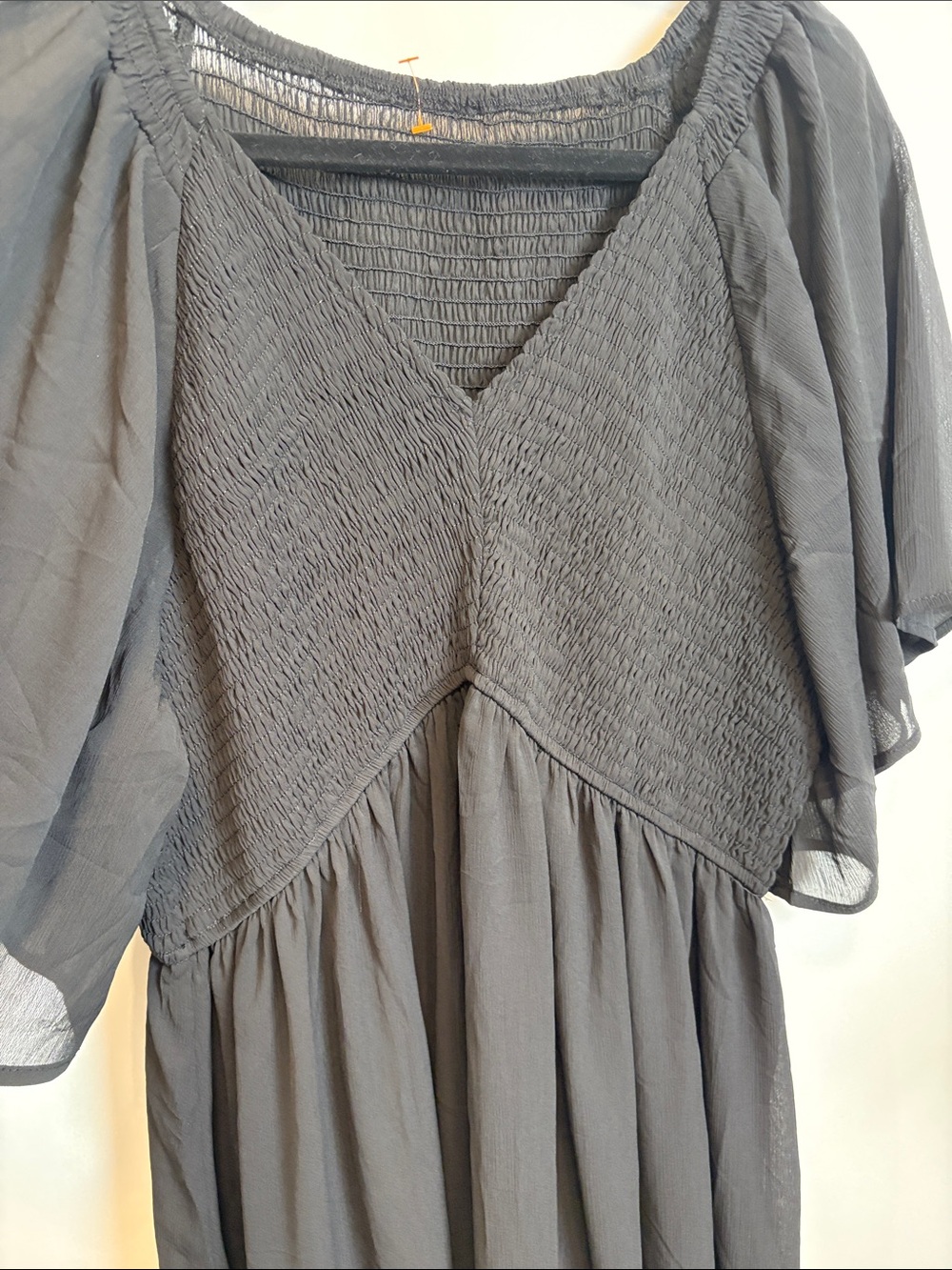 Source Unknown Black Maxi Dress with Flutter Sleeves - Picture 7 of 12
